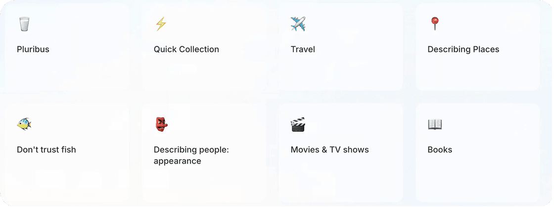 Screenshot of personalized topics